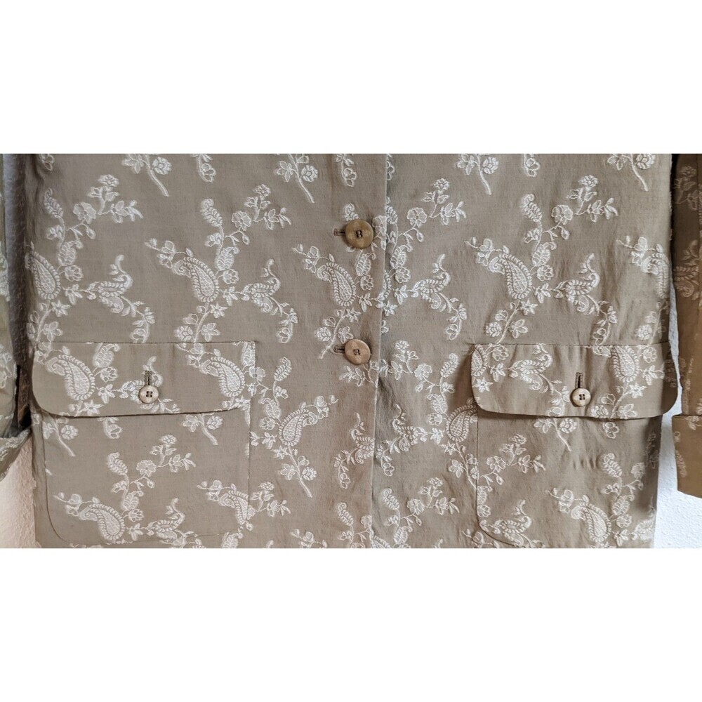 Piazza Sempione Duster Length Embroidered Floral/Paisley Cotton Blend Coat 44/8 - Picture 6 of 15